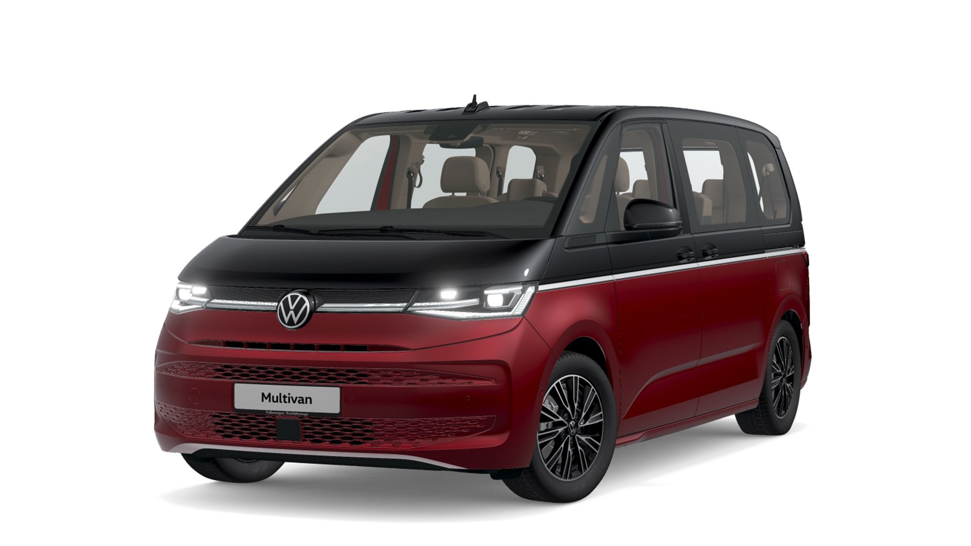 Der neue VW T7 Multivan Style in Schwarz Rot
