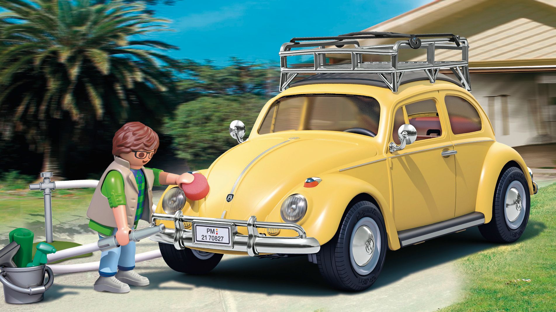 Конструктор от серията Playmobil,човек миещ Beetle