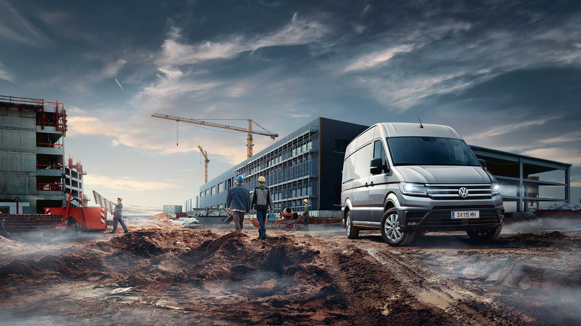 VW Crafter Kastenwagen auf Baustelle